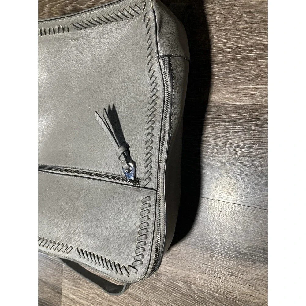 CALPAK Kaya Faux Leather Laptop Backpack Cool Gray
